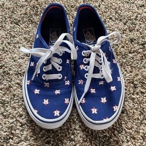 Houston Astros Authentic Style Vans Sneakers Kids size 3
